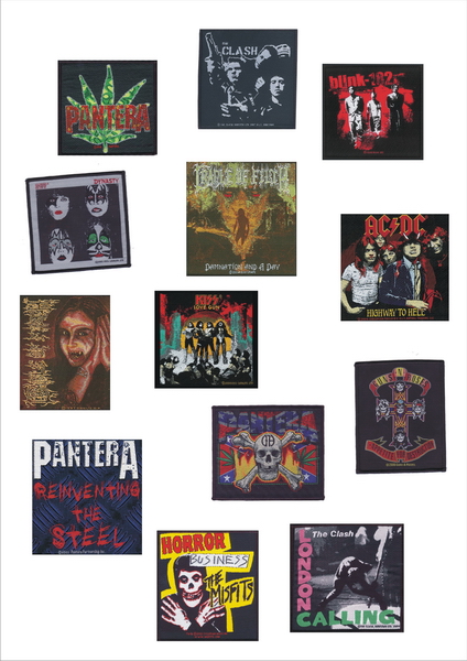 Woven rock and roll patches  