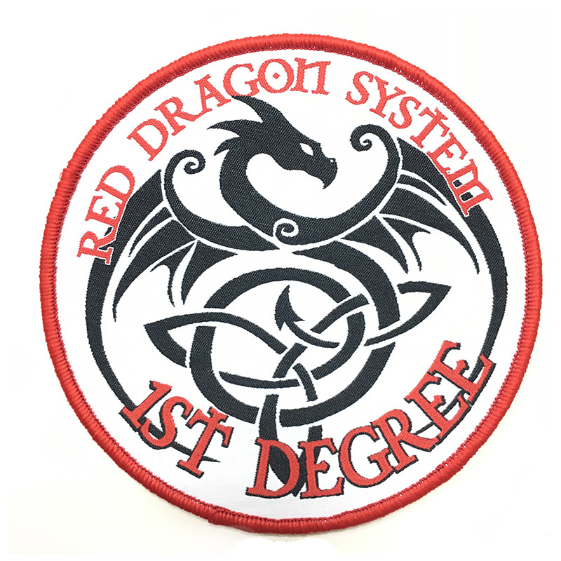 Red dragon system woven patch  - 副本