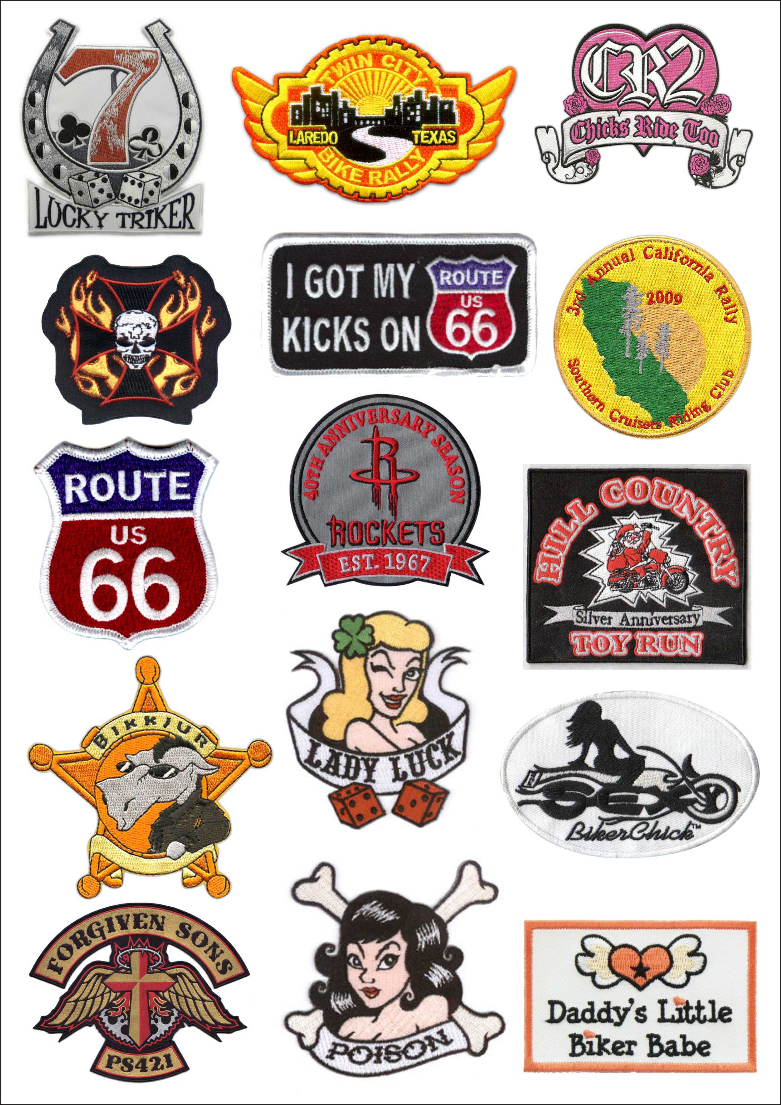 Embroidered biker patches 1