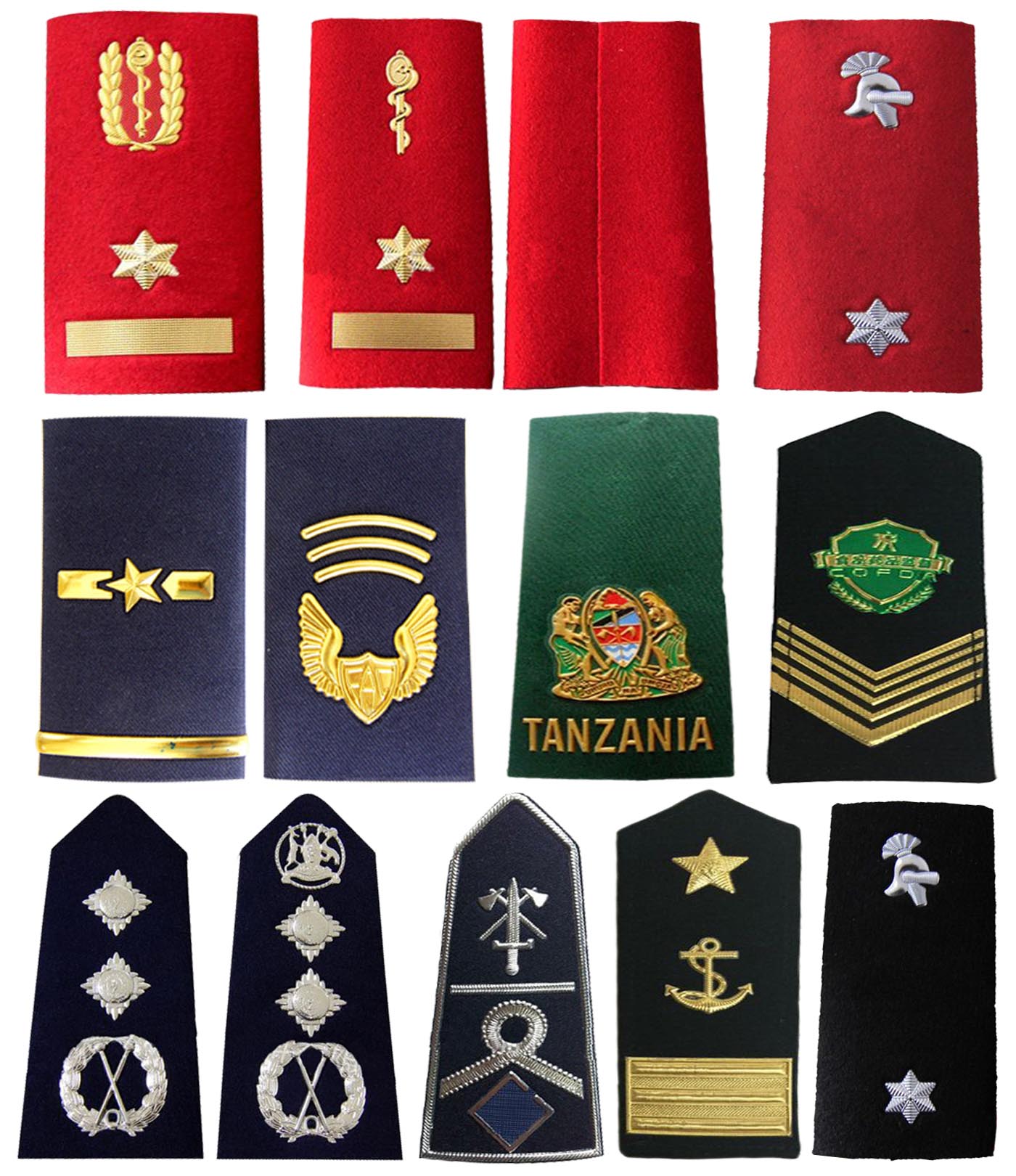 Soft Metal & Silicon & Metal & Plastic epaulettes 