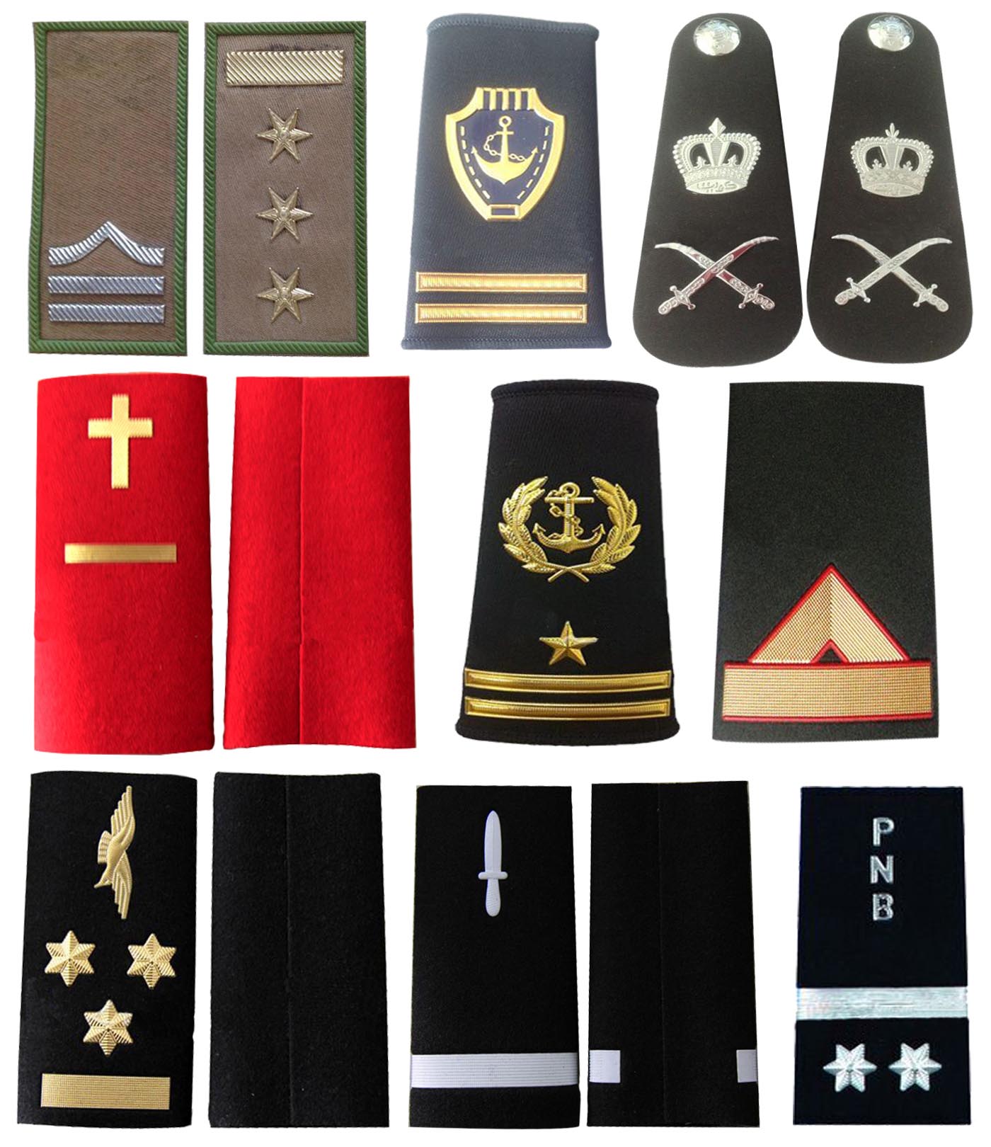 Soft Metal & Silicon & Metal & Plastic epaulettes 