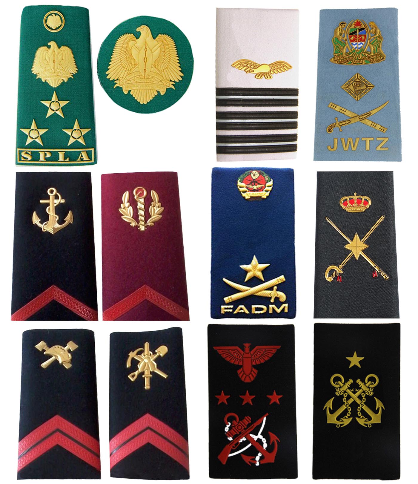 Soft Metal & Silicon & Metal & Plastic epaulettes 