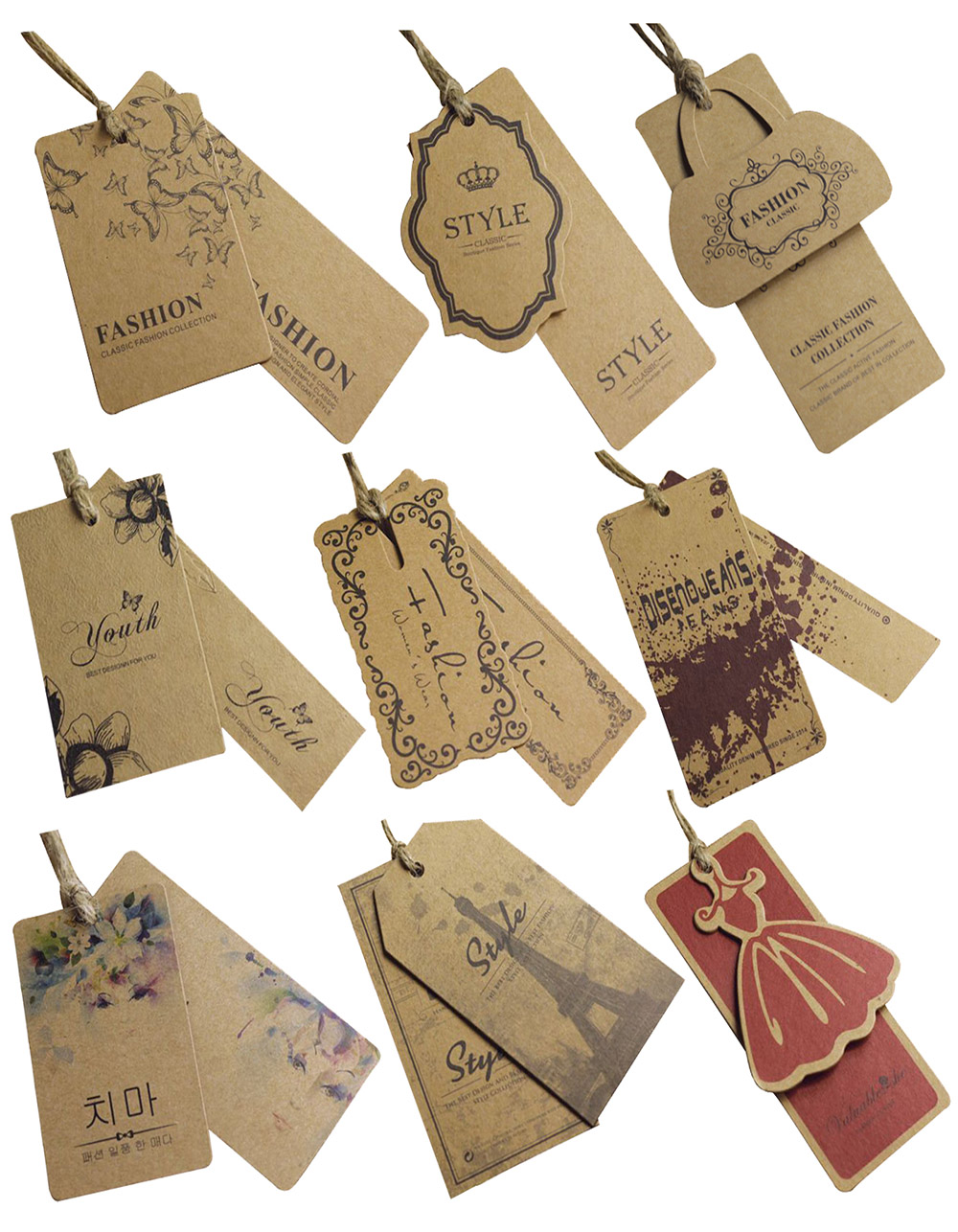 Hang tags -brown papers 