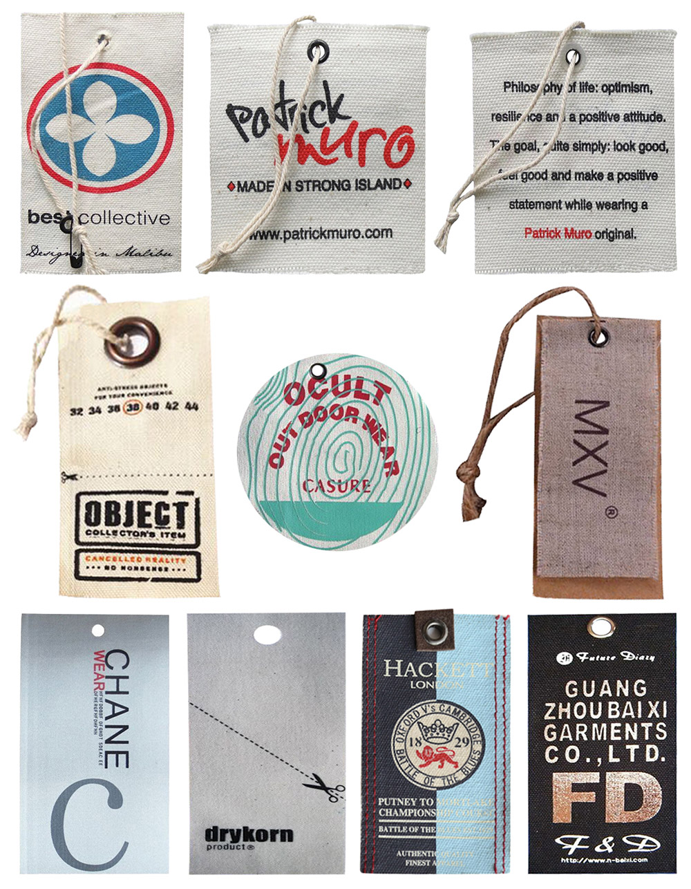 Fabric hanging tags 