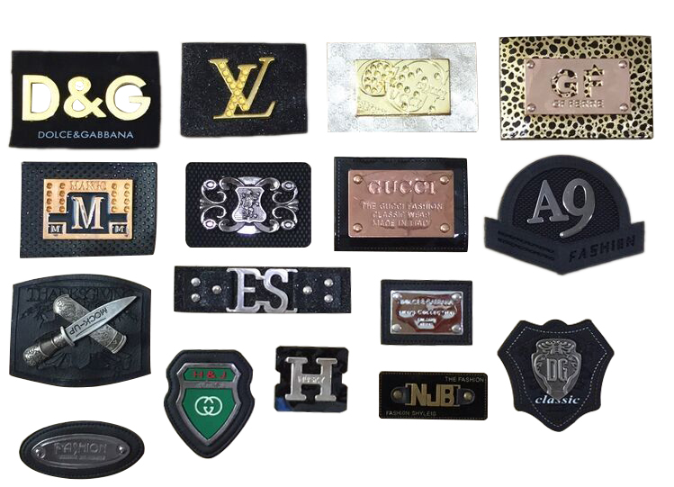 Leather labels & patches 2- with metal 