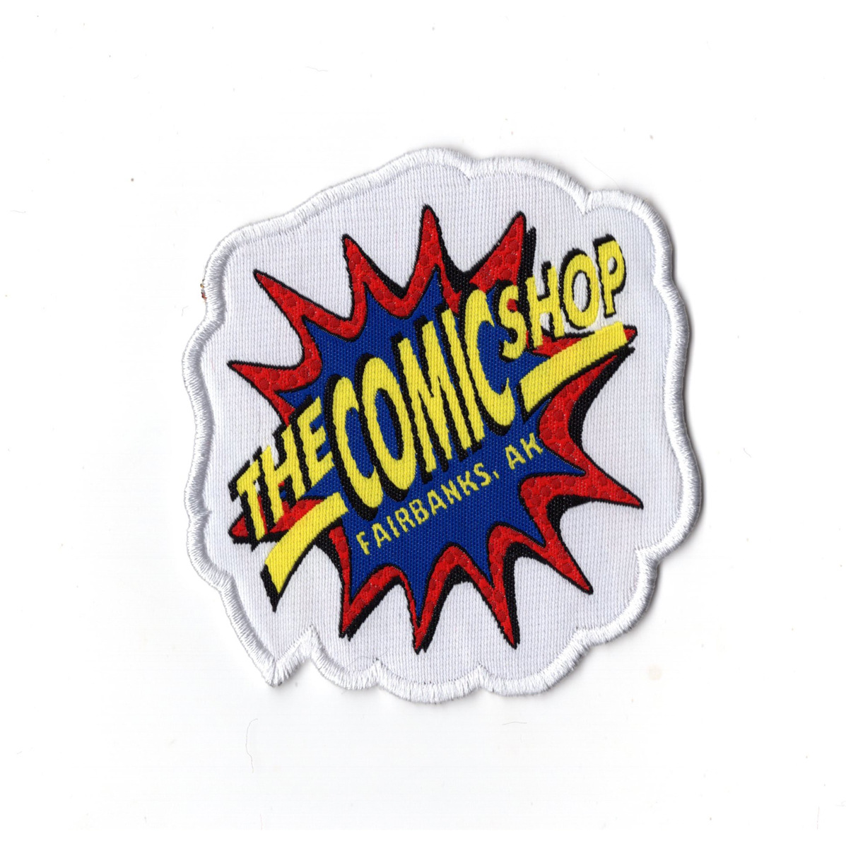 the comic shop woven patch 