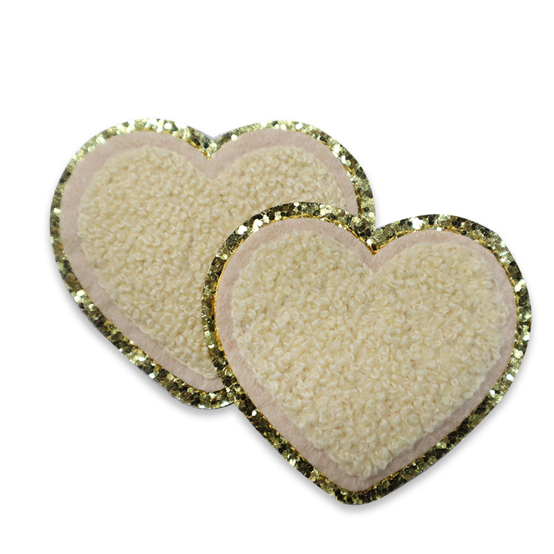 Heart chenille patches 