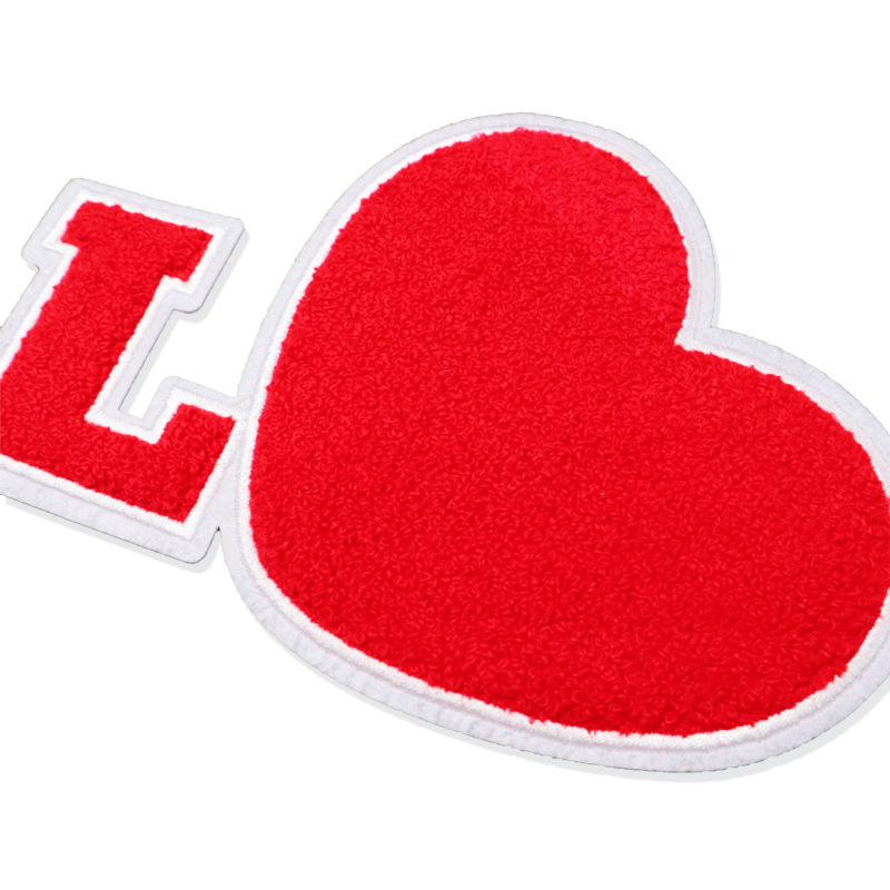 Heart chenille patches 