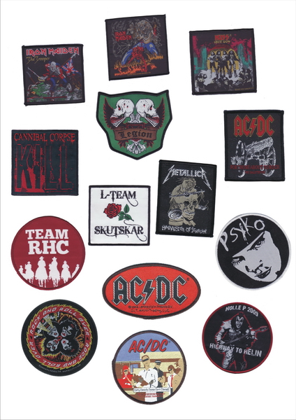 Woven rock and roll patches  
