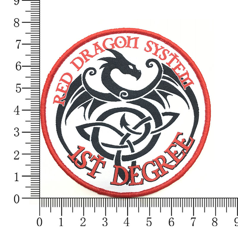 Red dragon system woven patch  - 副本