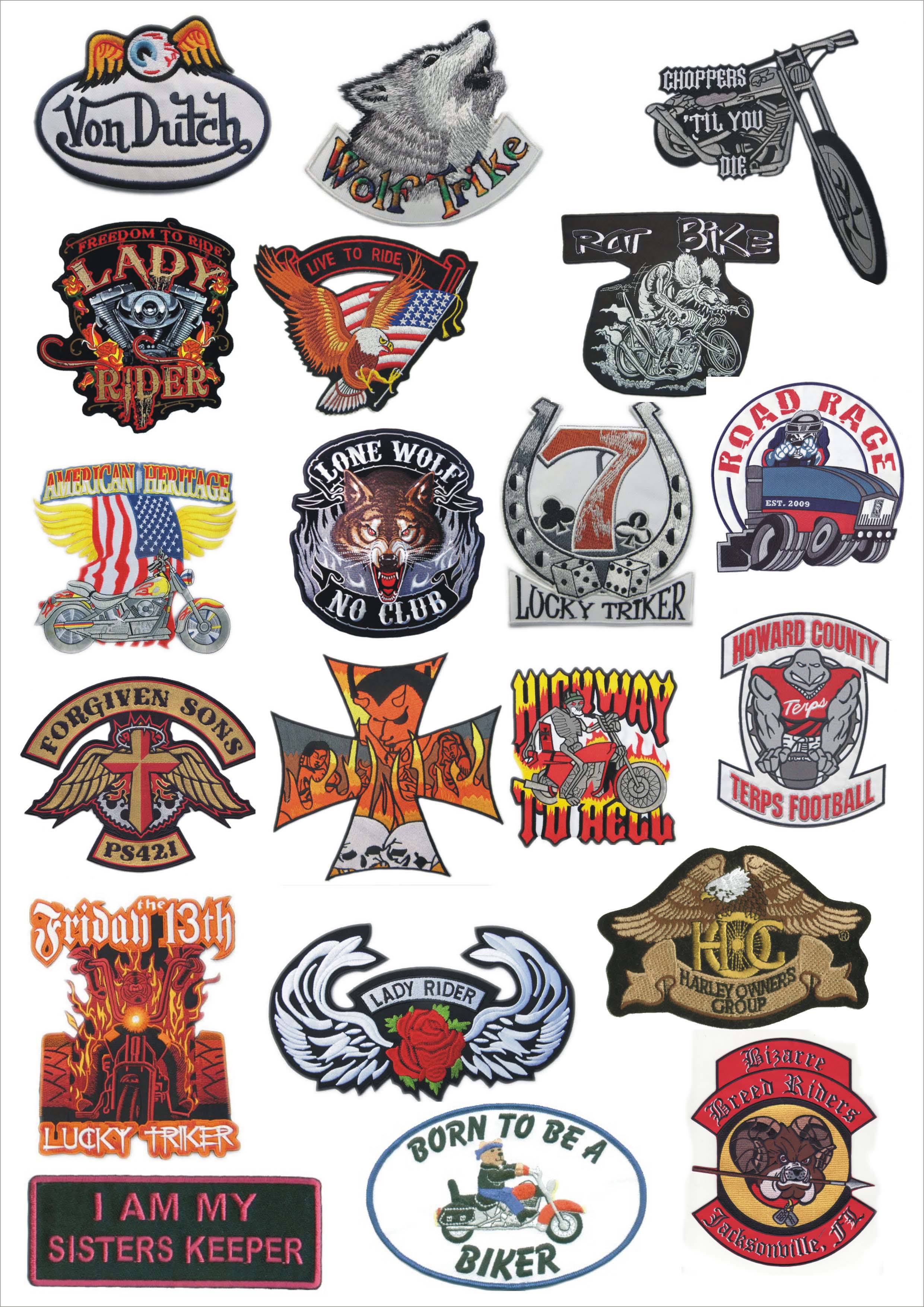 Embroidered biker patches 2