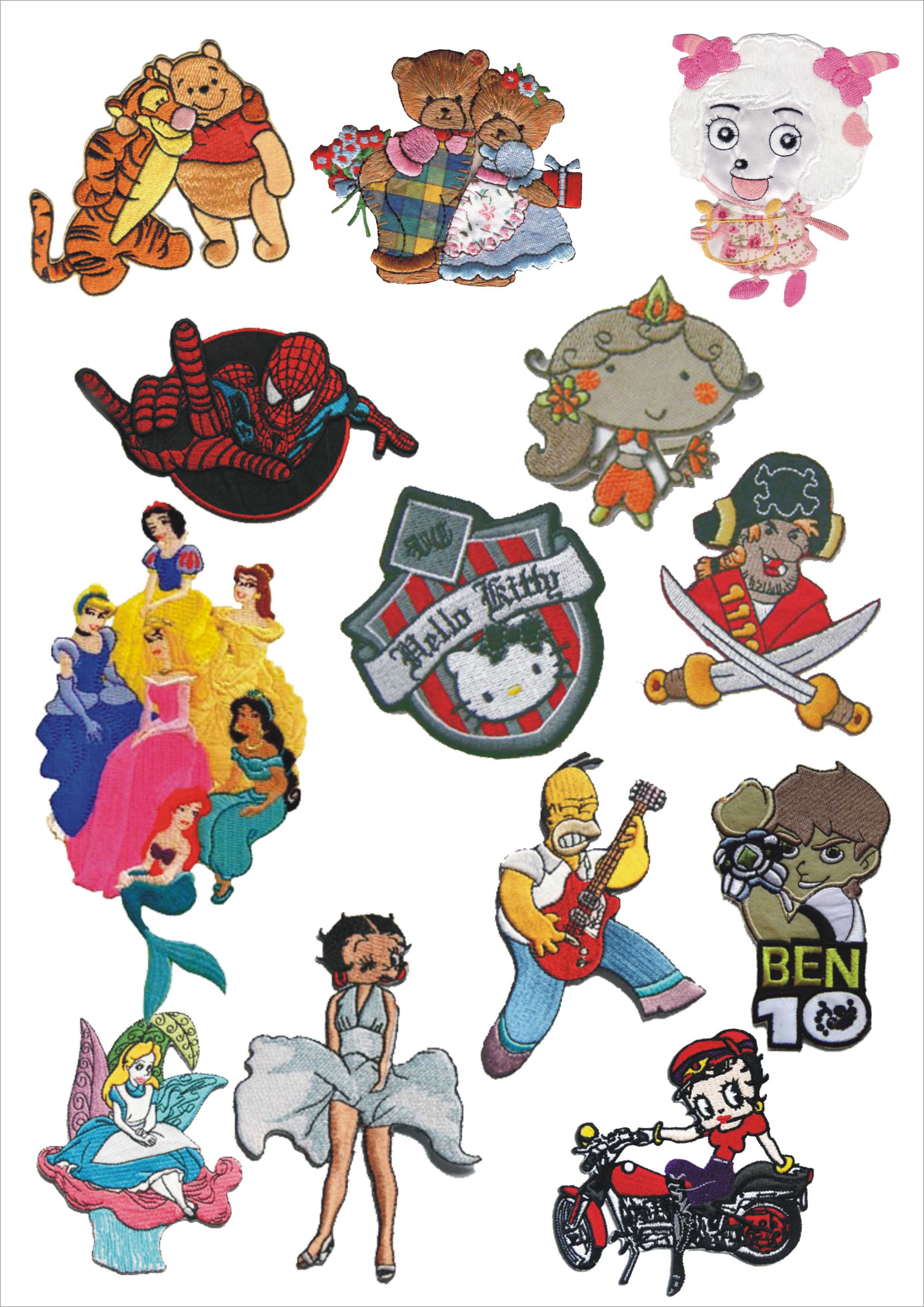 Embroidered cartoon patches 