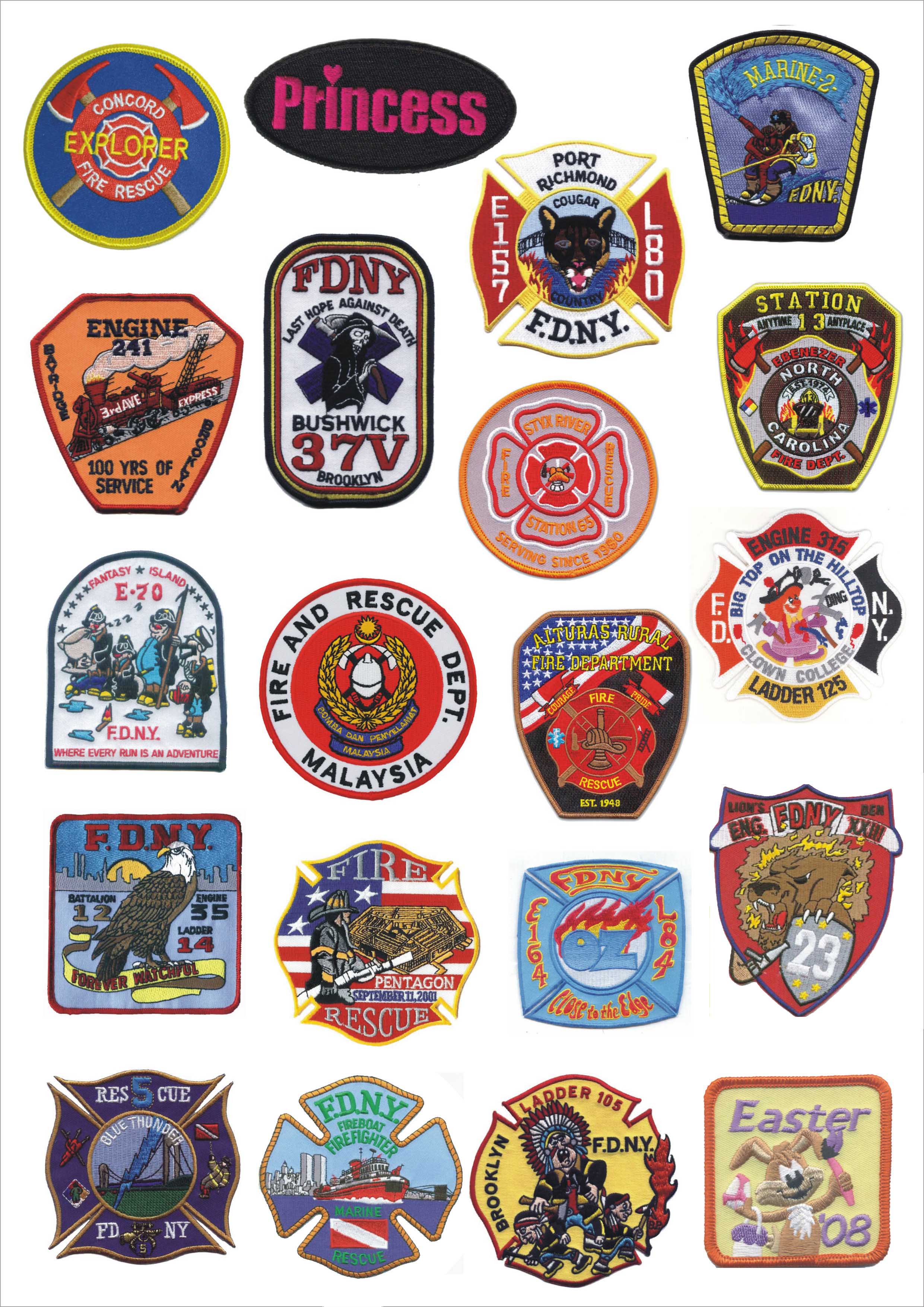 Embroidered EMS & Fire patches 