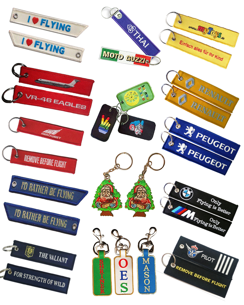 Embroidered keychains & Luggage tags 1