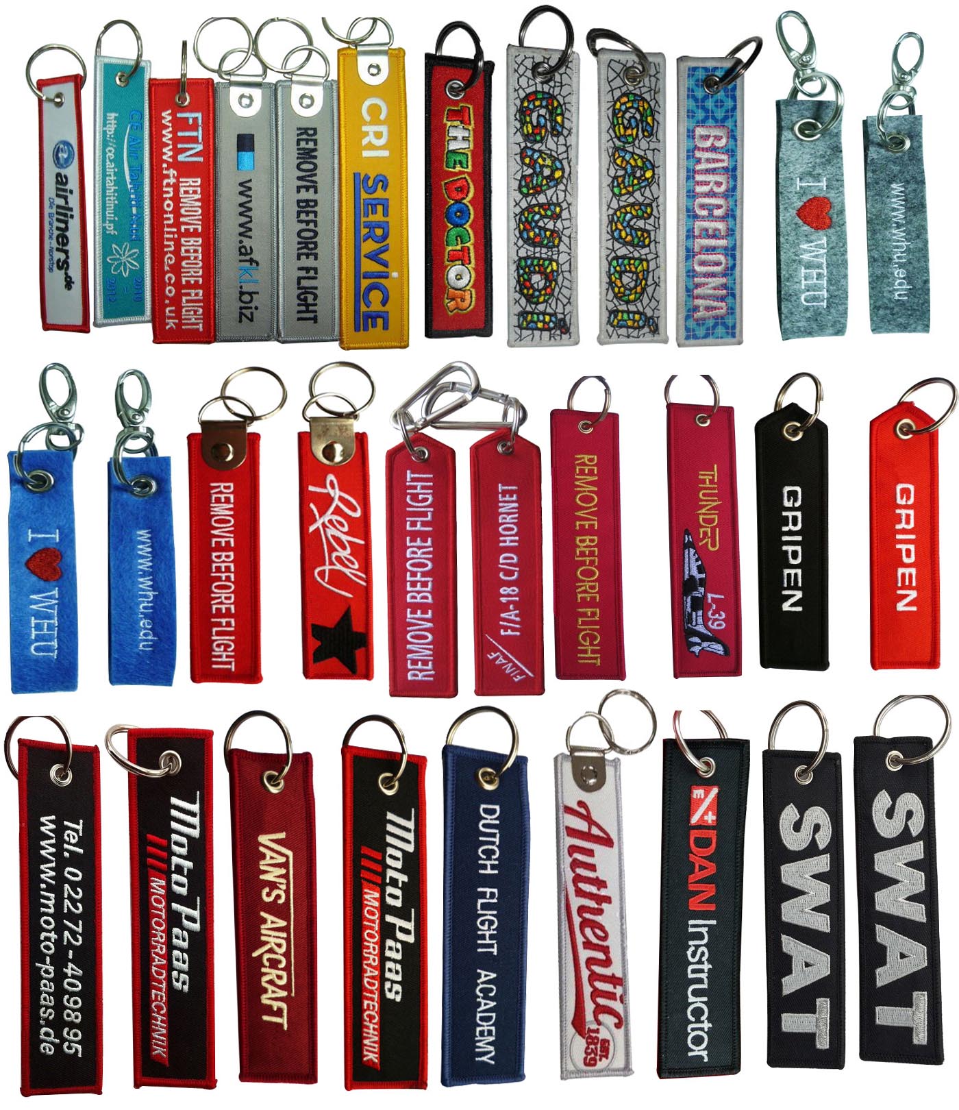 Embroidered keychains & Luggage tags 3