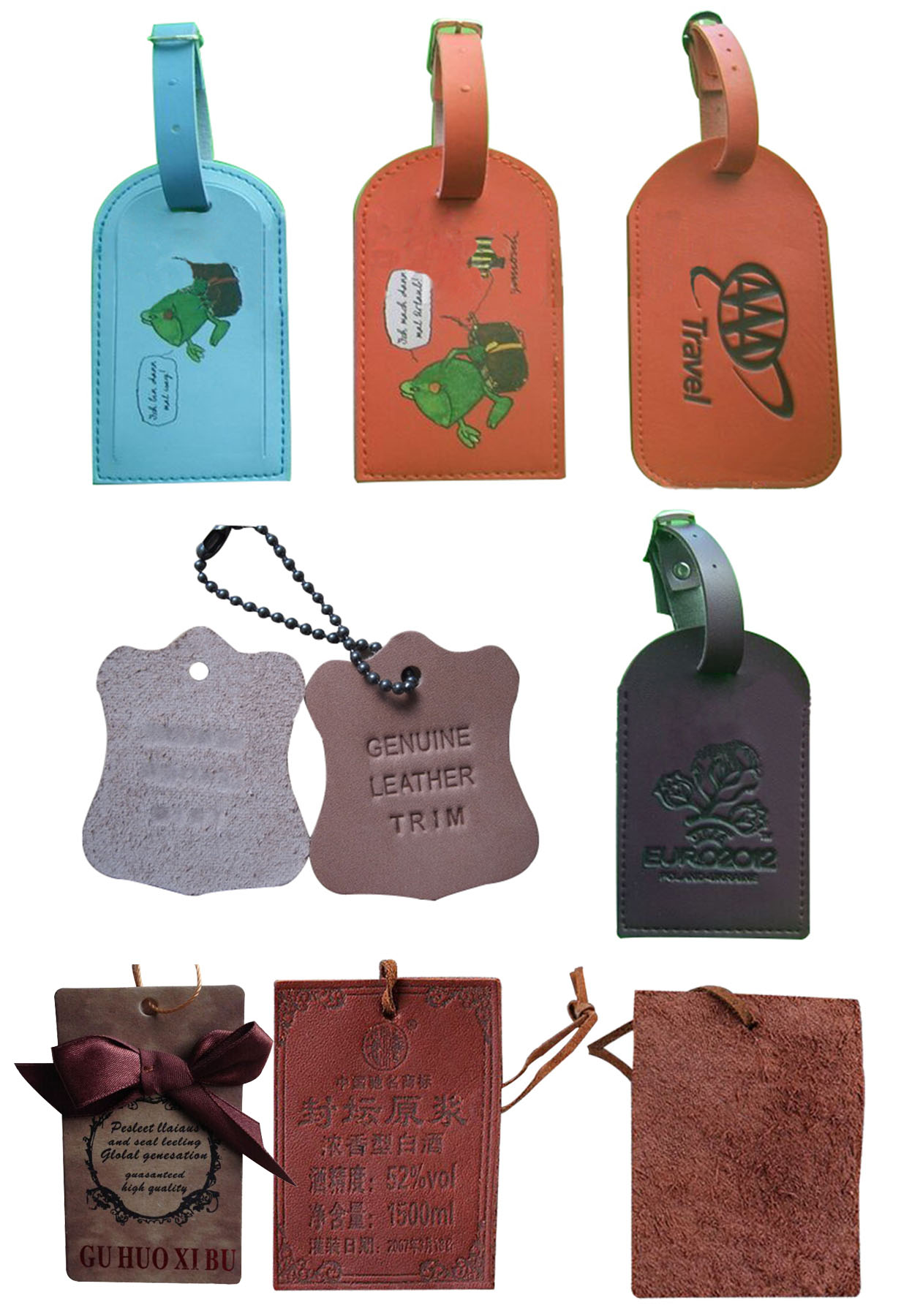 Leather keychains & Luggage tags  