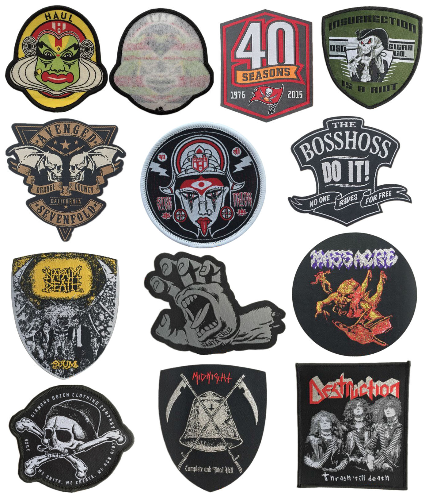 Woven skull patches 