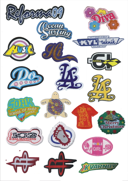 Woven text patches 