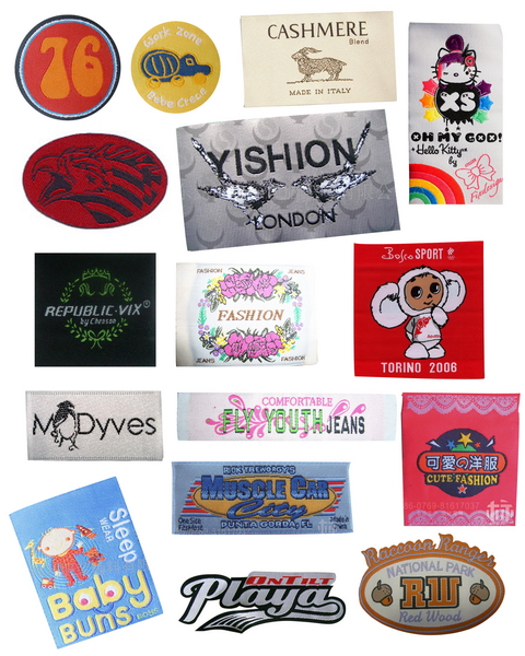 Woven abnormal shape labels 