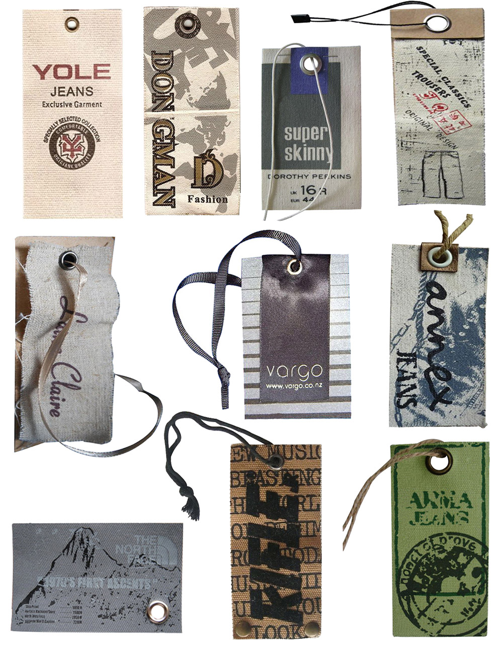Fabric hanging tags 