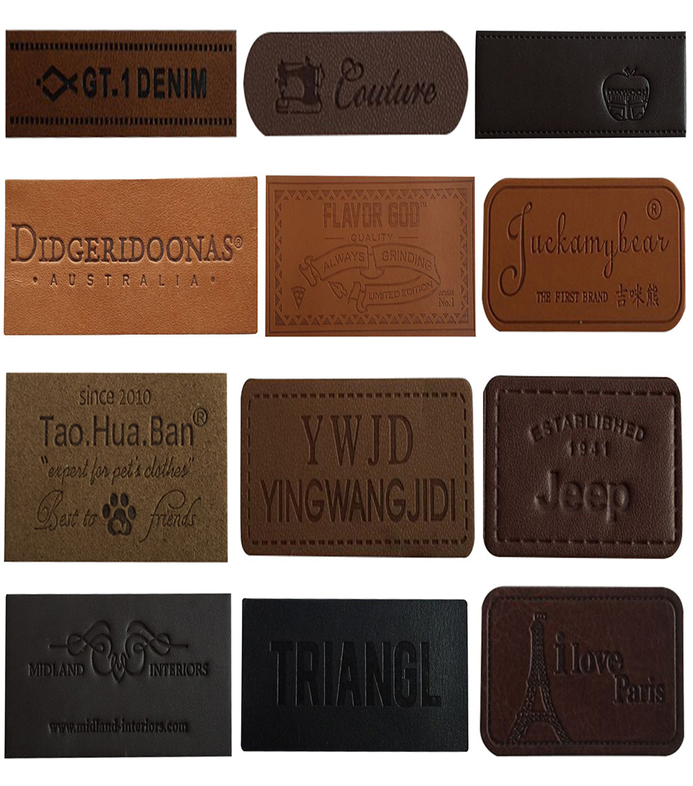 Leather labels & patches 3-embossed+printing 