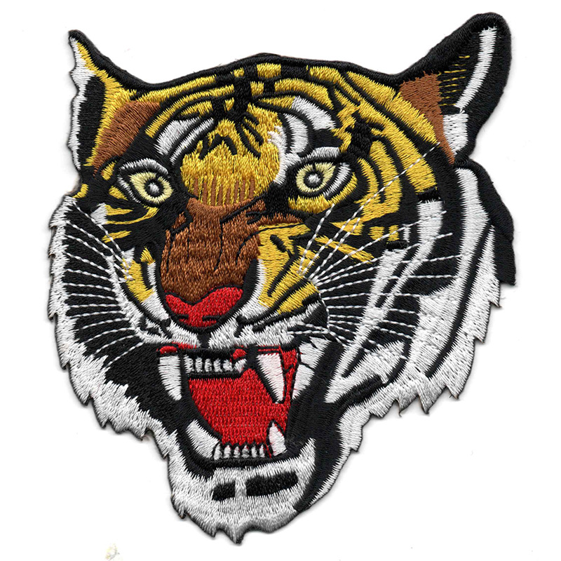 Tiger patch in full embroidery and cutting edge 