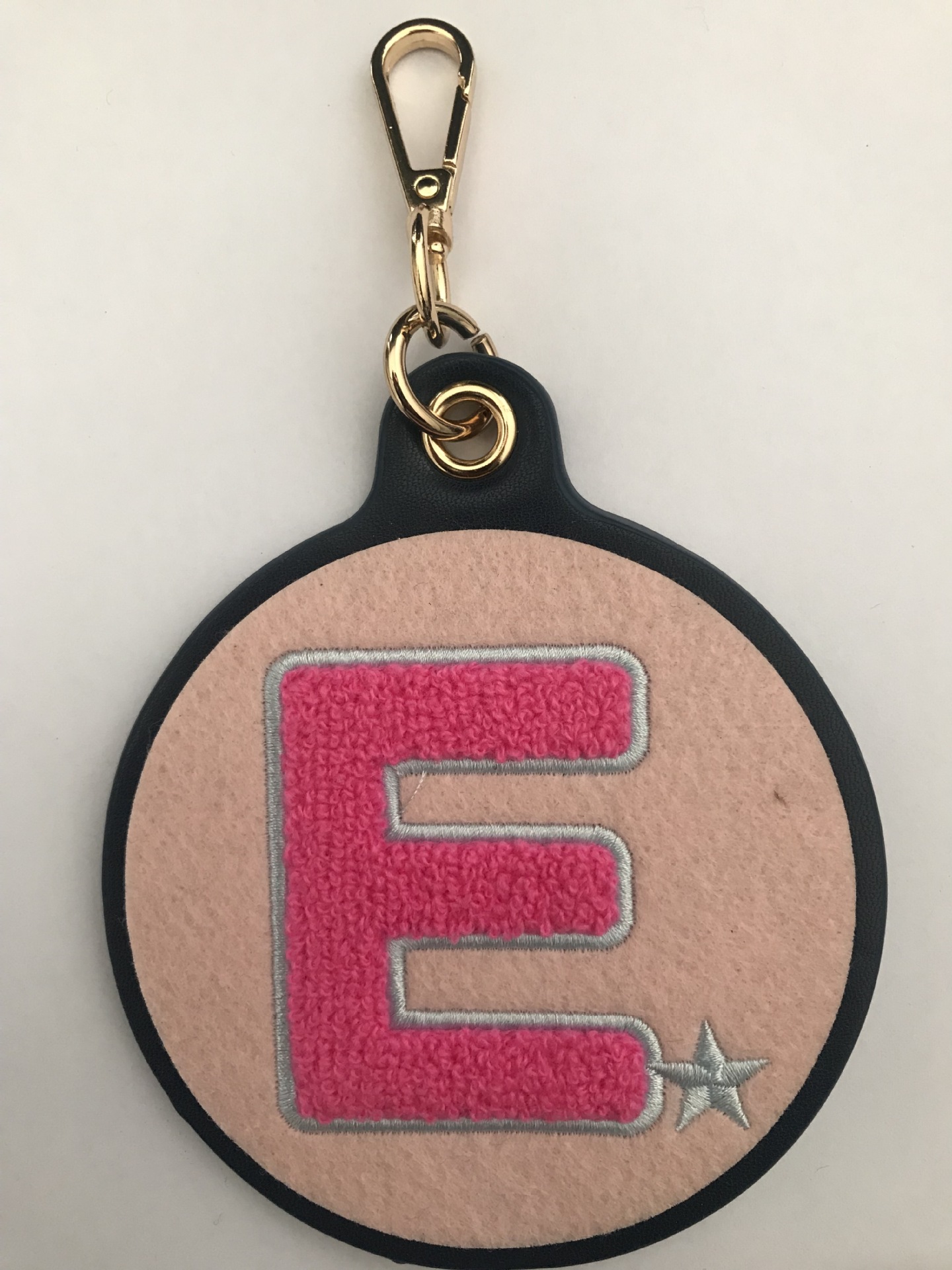 E chenille embroidered keychain 