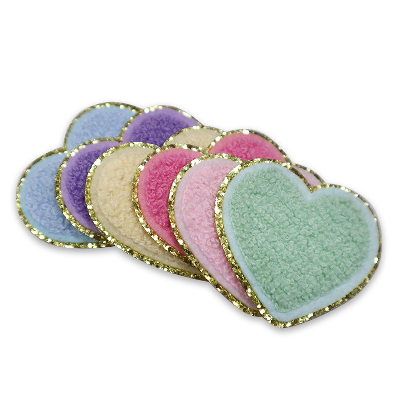 Heart chenille patches 