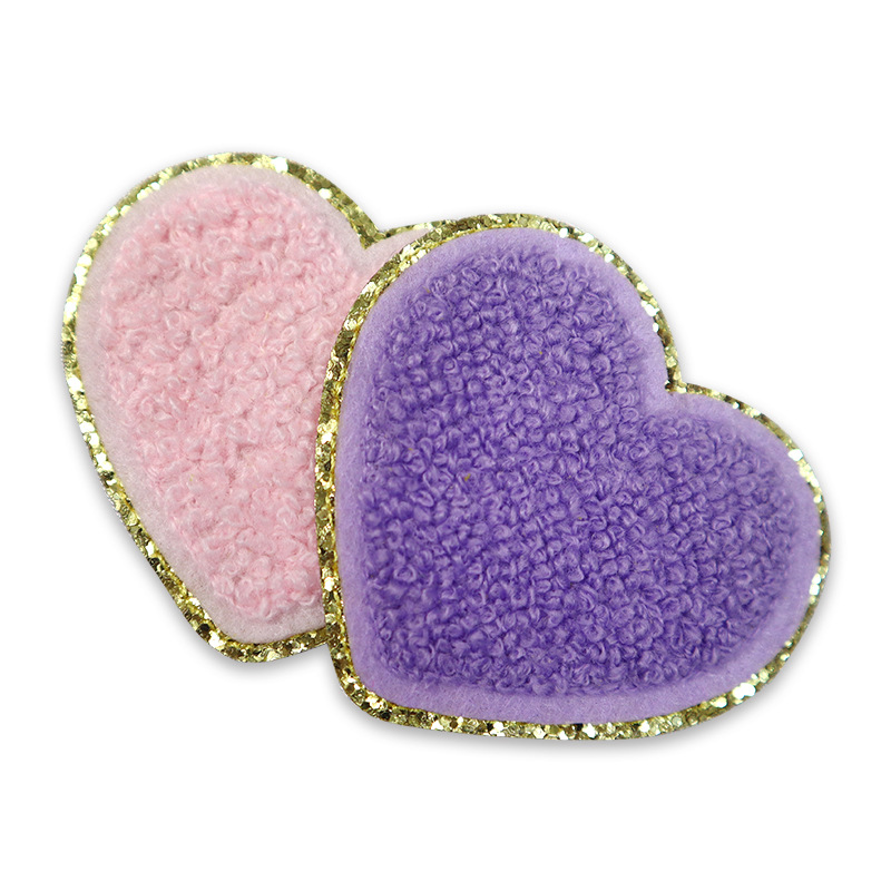 Heart chenille patches 