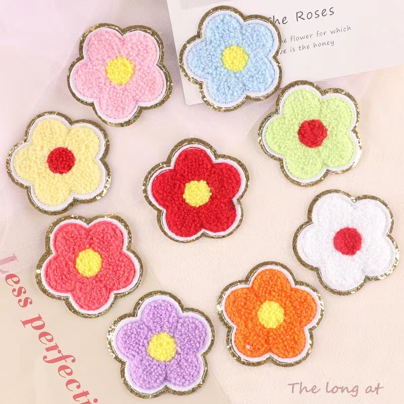 Rose chenille patches 