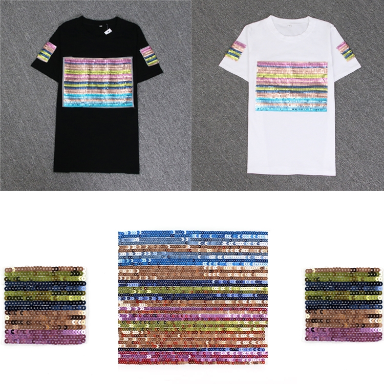 T shirts sequins patches 